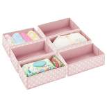 mDesign Fabric Child/Kids Dresser Drawer Organizer Storage, 6 Pack