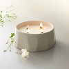 4 Wick Large Faceted Ceramic Jar Candle Cream 21oz - Hearth & Hand™ with Magnolia - 2 of 3