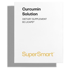 SuperSmart Curcumin Solution 1000mg per Day - Patented Turmeric Curcumin NovaSOL 185x Bioavailable in Fast Release Capsules | Vegan - 60 Licaps - 1 of 1