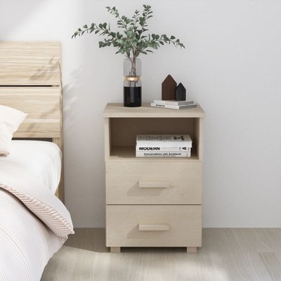 vidaXL Bedside Cabinet HAMAR Honey Brown 15.7 in.x13.8 in.x24.4 in. Solid Wood Pine