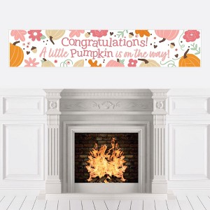Big Dot of Happiness Girl Little Pumpkin - Fall Baby Shower Decorations Party Banner - 1 of 4