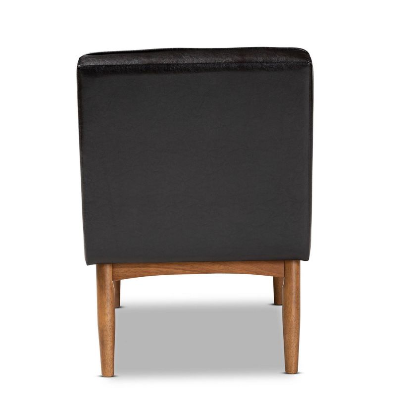 Arvid Faux Leather Upholstered Wood Dining Chair Dark Brown/Walnut - Baxton Studio, 5 of 10