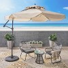 Syemin Patio Umbrella, Garden Table Umbrella with Button Tilt, Crank and Stable Umbrella Base for Patio, Garden, Yard, Beige, 126"*126"*105" - 3 of 4