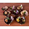Chery Life Coconut Shells Leaf Shape Soap Dish, Hand-painted Flowers Jewelry Holder - 2 of 2