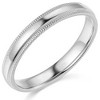 Pompeii3 3mm Milgrain Plain High Polished Dome Wedding Band 10k White, Yellow, Rose Gold - 2 of 4