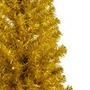 Northlight 4' Pre-Lit Gold Iridescent Tinsel Slim Artificial Christmas Tree, Clear Lights - image 3 of 4