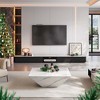 POVISON 125" Modern TV Stand for Projector, Sintered Stone TV Cabinet with Drawers for Home Theater, Oak Veneer MDF - 2 of 4