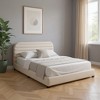 HomeRoots Beige Tufted Velvet Upholstered Queen Bed Frame - 2 of 4