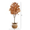 Nearly Natural 5-ft Artificial Autumn Eucalyptus Tree with Handmade Jute & Cotton Basket with Tassels - 2 of 4