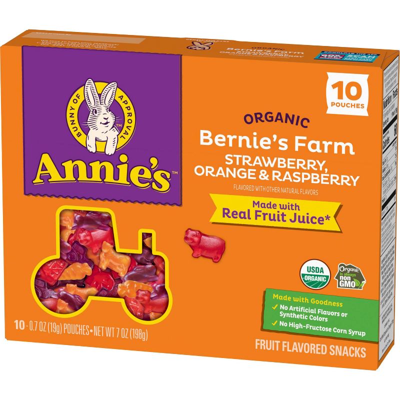Annie&#39;s Bernie&#39;s Farm Strawberry, Orange &#38; Raspberry Fruit Snacks - 7oz/10ct, 4 of 12