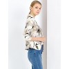 INSPIRE CHIC Women's Open Front Office Long Sleeve Lightweight Printed Floral Crop Suit Blazer - 4 of 4