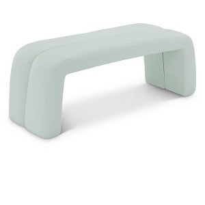 Meridian Furniture,Arc Mint Vegan Leather Bench - 1 of 4