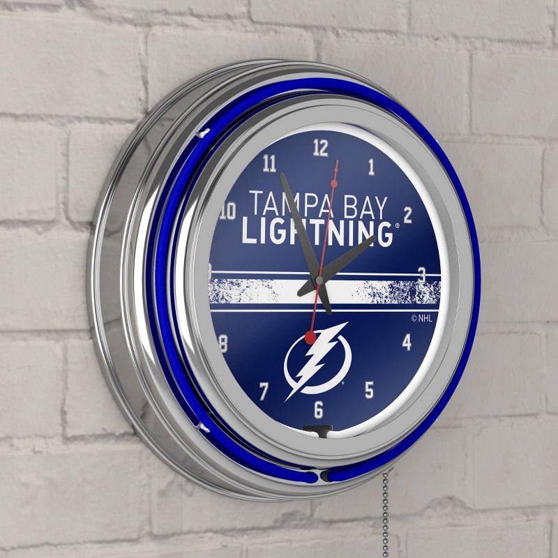 NHL Chrome Double Rung Neon Clock, 4 of 6