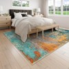 Itopfox Modern Abstract Washable Area Rug, Stain Resistant Non Slip Soft Indoor Carpet for Living Room Bedroom Dining Office Decor - 2 of 4