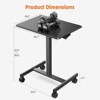 DSVIMOY End Table with Adjustable Rolling, Laptop Computer Cart Desk for Home, Office, Classroom, Overbed Table, Black, 25.5"*18.8"*43.3" - 3 of 4