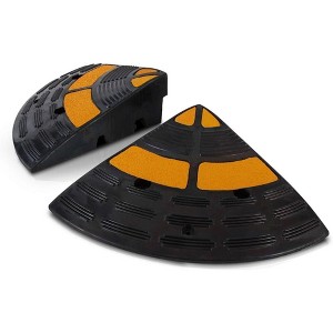 Heavy Duty Curb Ramp Set for Accessibility with Heavy-Duty Plastic, 2-Piece Kit, Black - 1 of 4