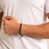 West Coast Jewelry Men's Small Hematite Cube Stone Adjustable Bracelet (4mm) - 4 of 4