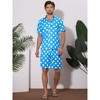 Lars Amadeus Men's Short Sleeves Hawaiian Polka Dots Shirts Shorts 2-Pieces Set - 2 of 4