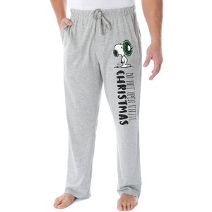 Peanuts Adult Snoopy Christmas Character Loungewear Sleep Pajama Pants Heather Grey - 1 of 3