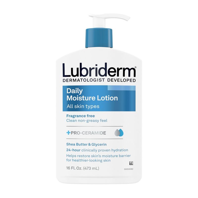 Lubriderm Daily Moisture Hydrating Body Lotion, Fragrance-Free, 16oz, 3 of 12