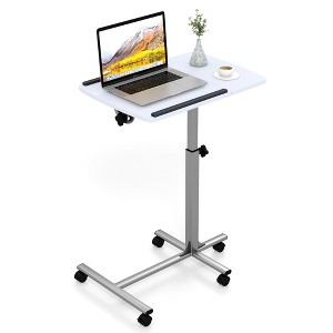 Tangkula Height Adjustable Mobile Laptop Desk Standing Desk on Wheels Tilting Tabletop - 1 of 4