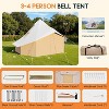 AMERLIFE Canvas Bell Tent for Camping, 4-Season Waterproof Glamping Tent with Stove Jack & Mesh Windows, Family Yurt Shelter for Outdoor, Parties - 2 of 4
