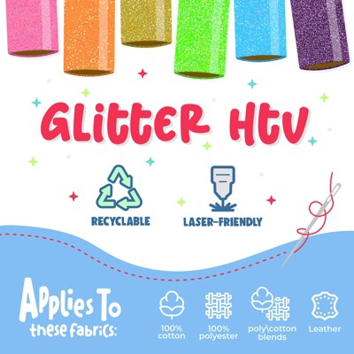 Siser Glitter Heat Transfer Vinyl - White 11.8x36 Inch Craft Material