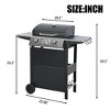 Kumasinova 3-Burner Propane Gas BBQ Grill,26000BTU Output,Stainless Steel Grills with Enamel-Coating Cooking Grids,Foldable Side Tables&Thermometer - 3 of 4
