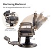 Karl Home Vintage Style Heavy Duty Hydraulic Recline Barber Chair Brushed Bronze Frame - 4 of 4