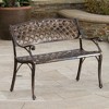 Patio Bench, Cast Aluminum Outdoor Bench With Meshed Pattern, Backrest, Antique Copper Finish Garden Bench For Backyard Deck Any Outdoor Furniture - 4 of 4