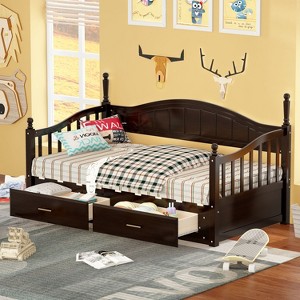 NicBex Wooden Twin Size Daybed with Twin Size Trundle,Extendable Daybed with 2 Storage Drawers for Bedroom,Living Room,Apartment,Brown - 1 of 4