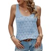 Womens Sweater Tank Tops Pointelle Knit Deep U Neck Ribbed Cuff Pullover Sweater Vest Milanese Knit Sweater - 4 of 4