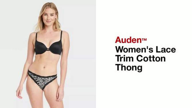 Women's Lace Trim Cotton Thong - Auden™, 2 of 6, play video
