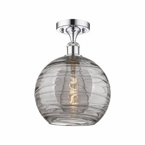 Athens Deco Swirl - 1 Light Semi-Flush Mount In Industrial Style-15 Inches Tall and 10 Inches Wide - 1 of 1