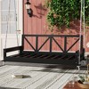 CAVINAS Twin Size Outdoor Swing Bed with 16.4ft Hemp Ropes,Rattan Porch Swing for Garden,Courtyard - 2 of 4