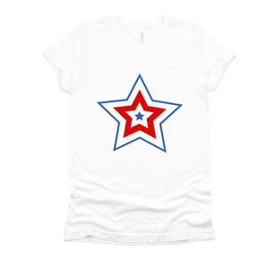 Simply Sage Market Patriotic Three Star Short Sleeve Tee - S - White - 1 of 4
