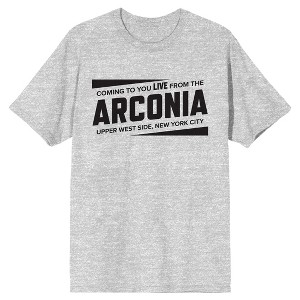 Only Murders In The Building Arconia LIVE Crew Neck Short Sleeve Athletic Heather Men's T-shirt - 1 of 2