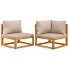 vidaXL 2 Piece Patio Sofa Set with Cushions Solid Wood Acacia - 2 of 4