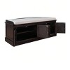 Black 2-Tier Storage Bench,Shoe Bench With Padded Seat Cushion, Entryway Bench With 4 Doors,Shoe Storage Bench With Adjustable Shelf For Entryway, Li - 3 of 4