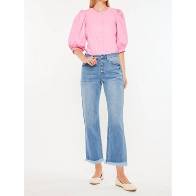 Women's High Rise Straight Leg Button Fly Jean - KanCan