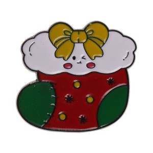 Unique Bargains Christmas Brooches Series Alloy Dripping Wax White Red 0.87"x1.02" 1 Pcs - 1 of 4