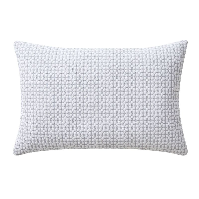 16&#34;x24&#34; Oversized Puff Embroidery Lumbar Throw Pillow White/Gray - VCNY Home, 3 of 7