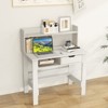 Tangkula Computer Desk Space-Saving Laptop Writing Table w/Shelf & Drawer for Home Office White - 2 of 4