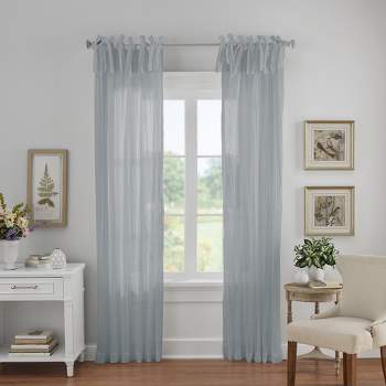 Jolie Semi-Sheer Tie Top Single Window Curtain Panel - Elrene Home Fashions