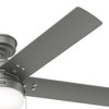 Hunter 52" Sea Point Lighted Ceiling Fan Matte Silver Finish - 5 Blades, WhisperWind Motor, Damp Rated for Indoor/Outdoor Use - 2 of 4