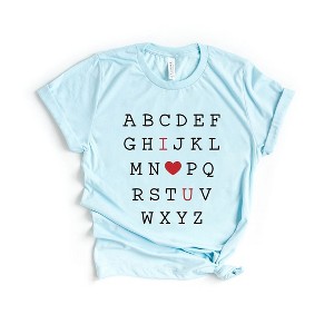 Simply Sage Market Women's Alphabet I Love You Short Sleeve Graphic Tee - 1 of 4