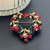 Wrapables Christmas Crystal Rhinestone Brooch Pin, Heart Wreath - 4 of 4