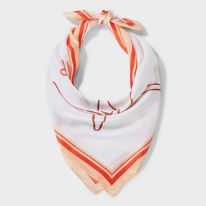 Women's Coastal Pattern Scarf - A New Day™ Orange - 1 of 3