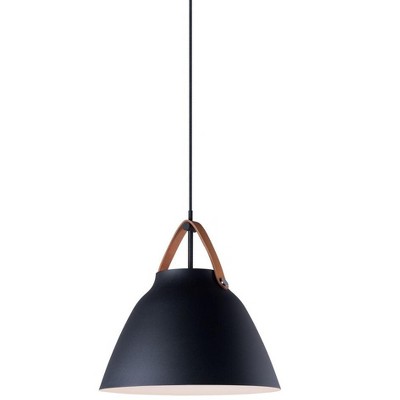 Maxim Lighting Nordic 1 - Light Pendant in  Tan Leather/Black