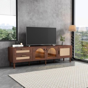 KTMBDW Rattan TV Stand with Cabinets & Drawers,Media Console Table, TV cabinet for Living room - 1 of 4